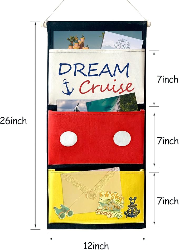 Fish Extender Door Hanger, Fish Extender Cruise Gifts - Cabin Door Hanging 3-pockets for Fish Exchange Extender Gifts on Cruise Line in 2025 (26"x11.8")