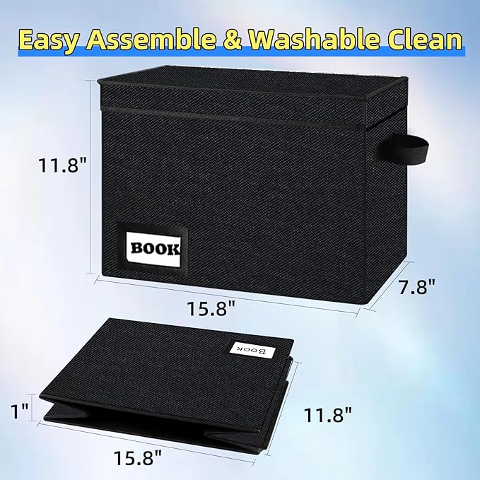 10 Pack Collection Comic Book Storage Boxes, Protector Organizer 15.8" X 7.8" X 11.8" Collapsible Short Box Holds 160-180 Comic Book Heavy Duty Bin Container Holder Shelf