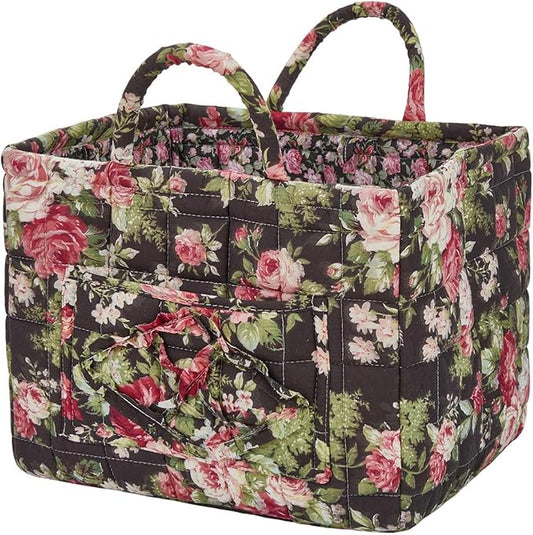 Boho Fabric Storage Basket, Large Capacity Laundry Basket, 12.2'' x 10.23'' x 10.23'' Collapsible Laundry Hamper with Easy Carry Handles (D Multi-Color 9, L)