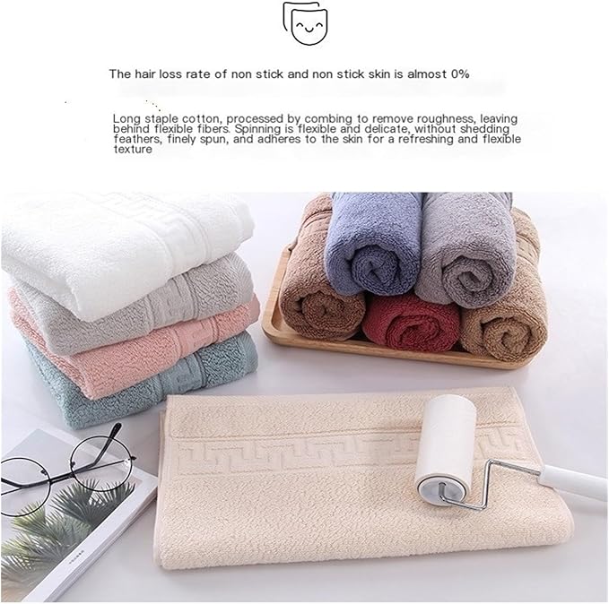 3-Pack Cotton Towels, Soft Absorbent Cloths for Personal Use, 34x34 cm(Light Blue)