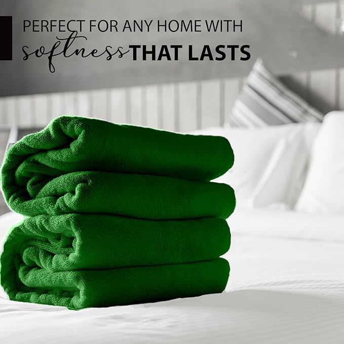 100% Cotton Bath Towels, 24x48 Pack of 6 Towels, Quick Dry, Highly Absorbent, Soft Feel Towel, Gym, Spa, Bathroom, Shower, Pool, Luxury Soft Towels (Dark Green, 24x48-6 Pack)