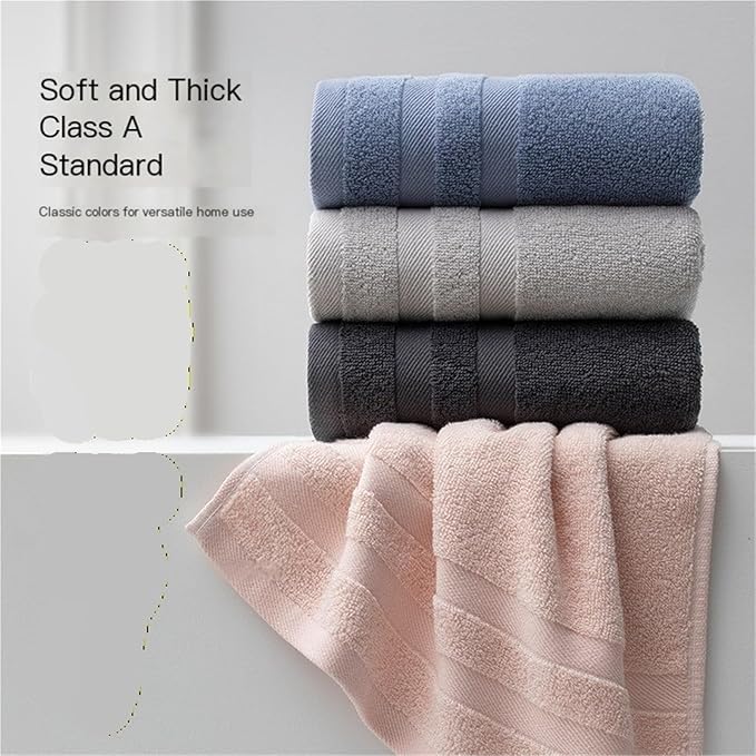 32-Ply Cotton Face Towel for Home and Hotel, Absorbent Soft Bath Towel for Adults, 3-Piece Set(Blue)