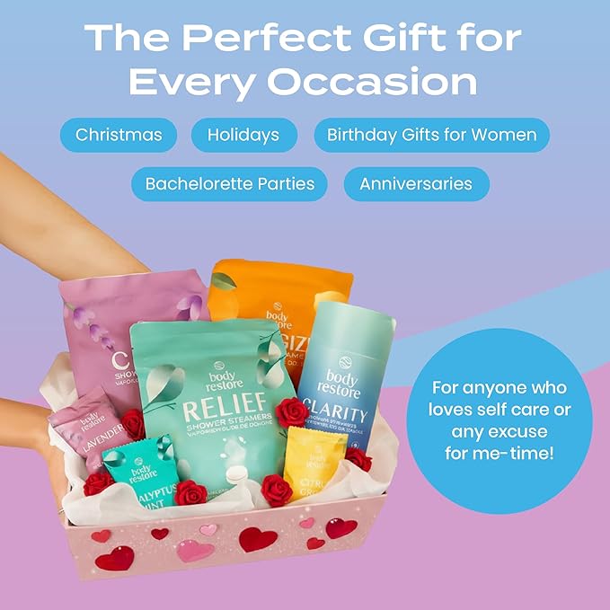 Body Restore Bath Bombs Aromatherapy 6 Pack - Birthday Gifts for Women, Men, Travel Essentials, Stress Relief, Relaxation, Self Care - Bloom