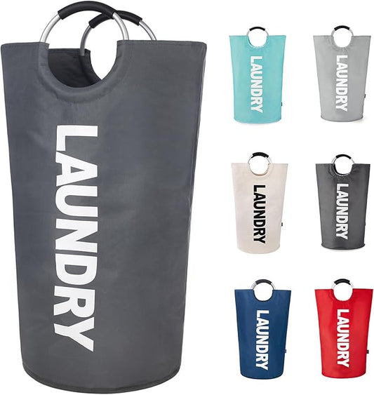 Twira 125L Pro XX-Large Laundry Baskets, Laundry Hamper Stands Up Well, Laundry Bag with Padded Handles, Waterproof Laundry Basket Collapsible, Clothes Hamper for College, Bathroom (Dark Grey)