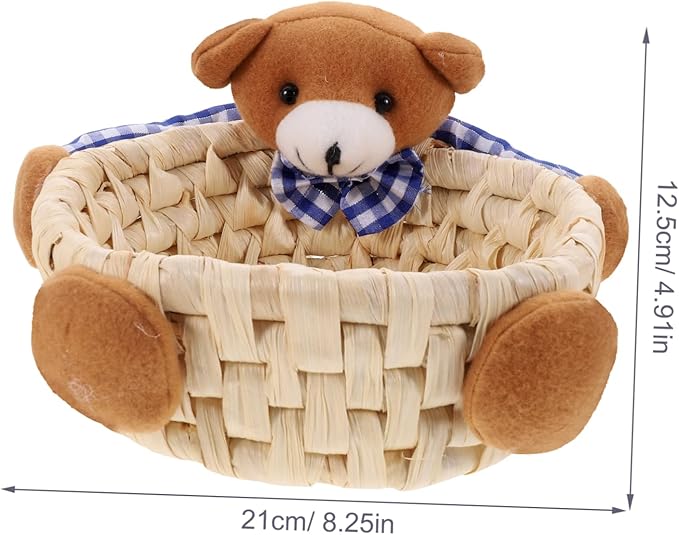 Sundries Woven Storage Basket Handwoven Decorative Container for Organizing Snacks Toys and Items Stylish and Corn Bran Material for Home Nursery Use