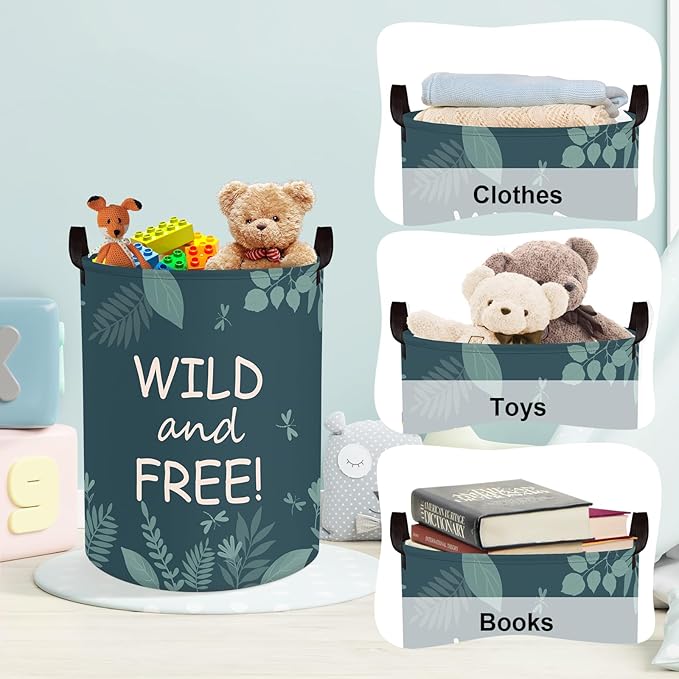 Clastyle Cute Woodland Animal Laundry Basket Kids Clothes Book Storage Basket Gift Toy Box for Bedroom Decor,Fox,36x45 cm