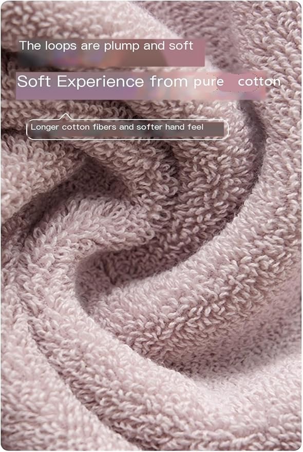 3-Piece Pure Cotton Towel Set, Thick and Soft, Absorbent for Bath and Face, Minimal Shedding, (Grey)