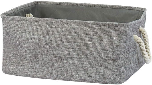 uxcell Fabric Storage Basket with Dual Handles, Collapsible Storage Bins for Toys Laundry Clothes Storage, Home Organizer for Bedroom Office Closet Gray Small
