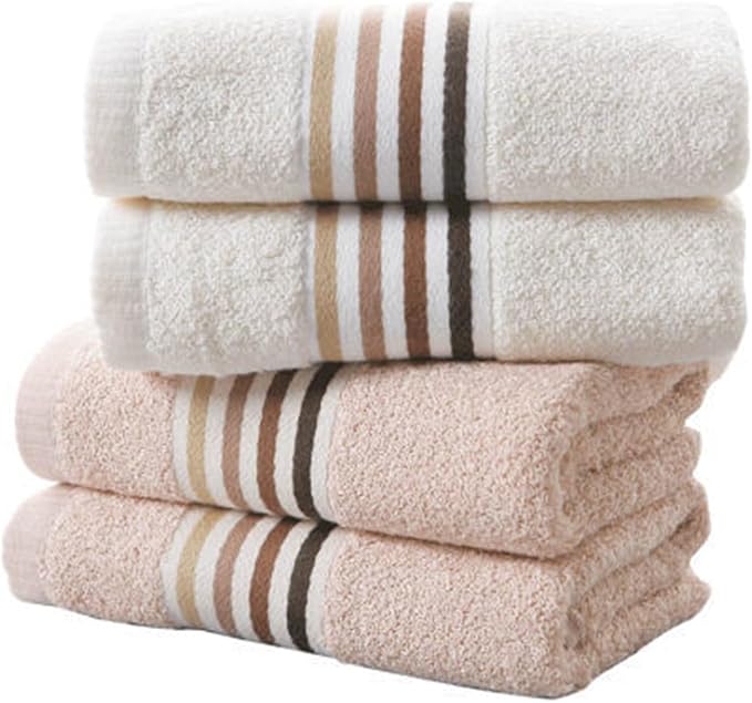 3 Pack Cotton Towels 72x34cm, Thick Absorbent Jacquard Weave Bath and Wash Towels, Soft(Dark Brown)