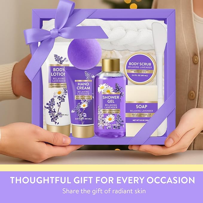 Spa Luxetique Gifts for Women Relaxing Lavender Gift for Womens 8pcs Spa Gift for Women Bath and Body Works Gift Set Birthday Gift for Womens Mom Grandma Valentines Day Gifts for Her