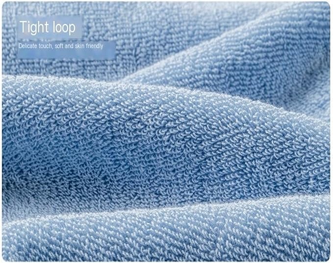 3-Pack Soft Cotton Bath Towels, Absorbent Face Towels and Washcloths(Blue)