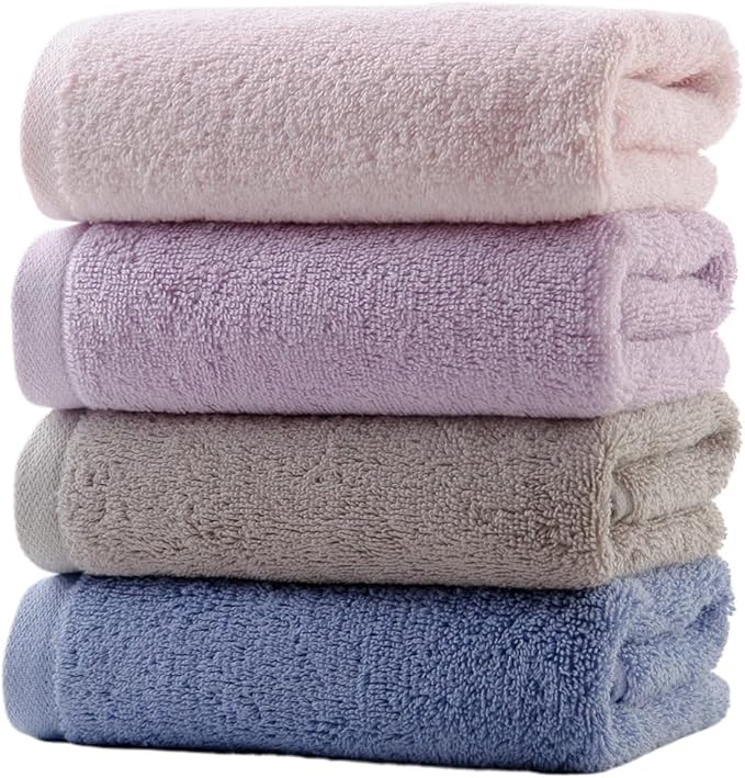 4-Pack Cotton Bath Towels, Thick and Soft Quick-Dry Towels for Face & Body, Absorbent Home Towel Set