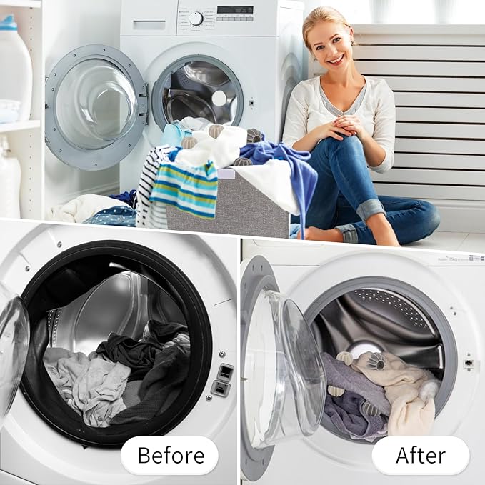 Wall Hanging Laundry Basket, Collapsible Laundry Hamper with Handle & Laundry Balls,Space-Saving Foldable Storage Dirty Washer Organizer Bin Multi-function Container Durable, Set of 2 (Grey)