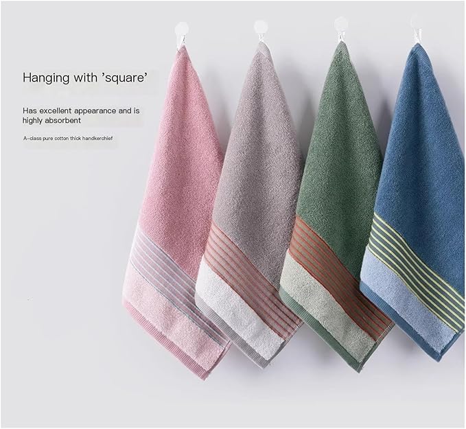 3 Pack Pure Cotton Face Cloths, 35x34cm Absorbent Bath & Hand Towels, Assorted Color(Purple)