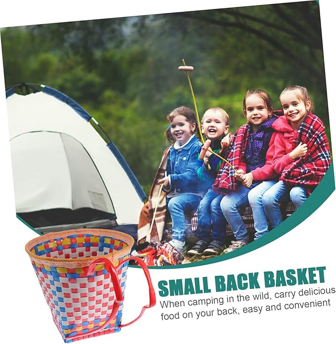 Rope Basket Boys and Girls Toy Box Pack Basket Woven Knapsack Small Knapsack Toy Organizer Random Color