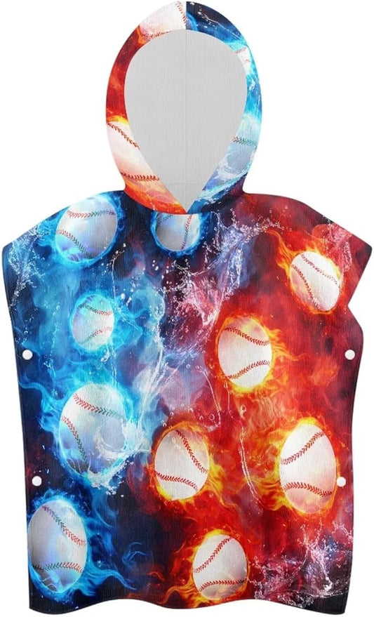 Baby Bath Towel Hooded Ultra Soft Towel Highly Absorbent for Babies Toddler Infant Fire Baseball Hooded Bath Towel Wrap