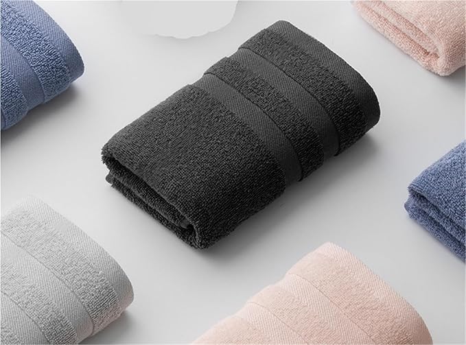 32-Ply Cotton Face Towel for Home and Hotel, Absorbent Soft Bath Towel for Adults, 3-Piece Set(Pink)