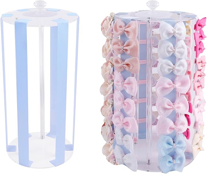 OOSAKU Headband Holder Bow Organizer for Girls,Baby Hair Clips Storage Stand, Hair Accessory Organizer Rack for Baby Newborn Infant Toddler Kids (YT-BXZ-9-lan)