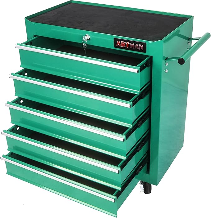5 Drawers Rolling Tool Chest Cart ,24.2*12.9*29.9"Tool Storage Cabinet With 4 Wheels.Portable Tool Cabinet Trolley With Locking System and Drawer Liners.Tool Storage Cart for Garage,Workshop