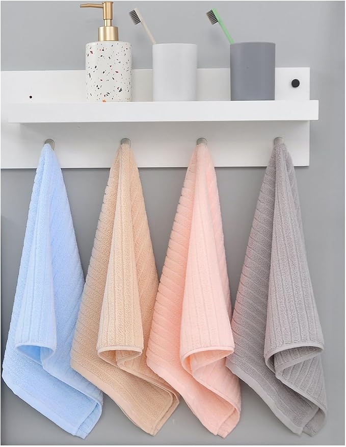 3-Piece Pure Cotton Towel Set, Thick and Soft, Absorbent for Bath and Face, Minimal Shedding, (Pink)