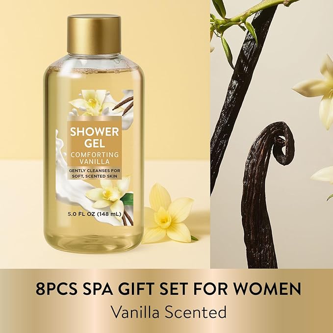 Spa Luxetique Gifts for Women 8pcs Vanilla Bath and Body Works Gift Set for Women Self Care Spa Gift for Womens Birthday Gift for Womens Grandma Mom Sister Friend Valentines Day Gifts for Her