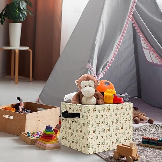 Mallard Duck Nursery Storage Bins Box with Handles, Rustic Country Duck and Duckling Laundry Basket Hamper Collapsible Clothes Toys Organizer for Kids Boys Room Playroom Bathroom