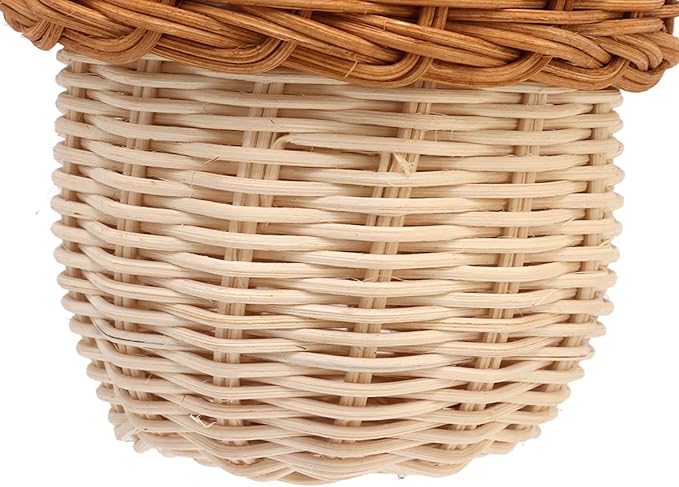 Fdit Kids Rattan Storage Basket Bag, Hand Woven Pine Cone Shaped Basket for Boys Girls Home Decor Storage Box Photography Props (Small Shoulder Bag)
