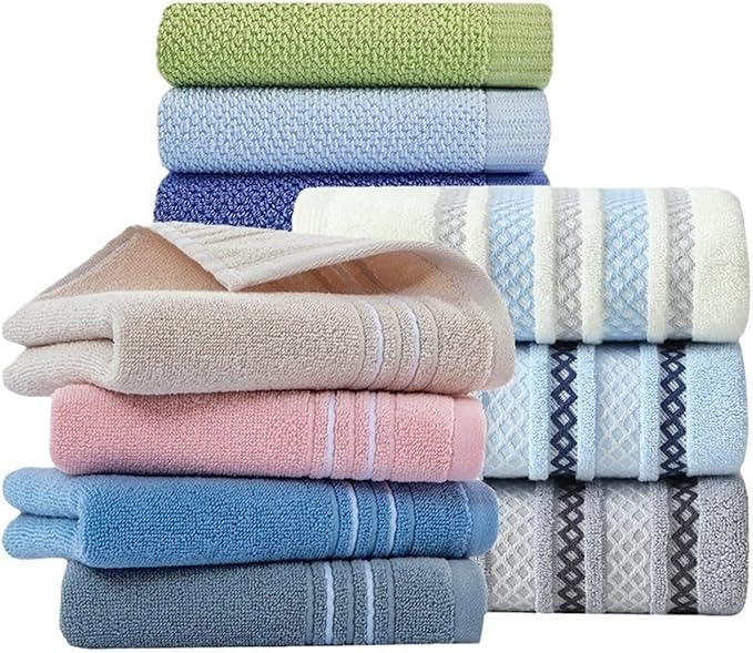 Solid Color Cotton Towel Set 3 Pack, Soft Absorbent Oversized Face Towels, 33x72cm for Home(Pink)