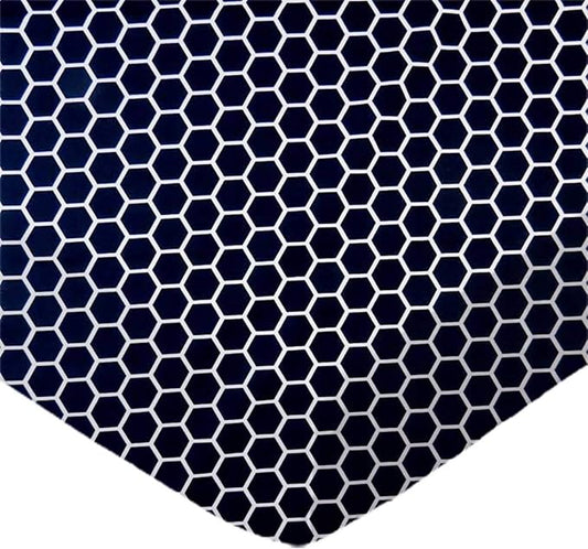 SheetWorld Baby Fitted Bassinet Sheet 15 x 33 inches, 100% Cotton Woven Sheet, Unisex Boy Girl, Navy Honeycomb, Made in USA