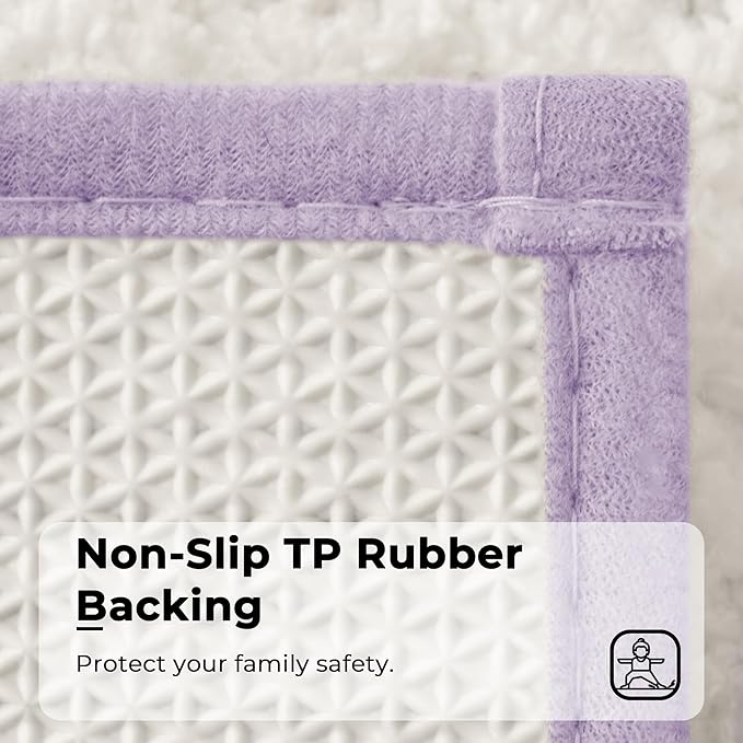 GRANNY SAYS Microfiber Bathroom Rugs Non Slip Washable, Water Absorbent Bathroom Mats for Tub Non Slip, Soft Bath Mats for Floor & Shower, Bath Rug, 16" x 24", Black Bath Rug, Purple