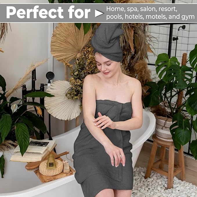 Hotel & Spa 100% Cotton Bath Towels Pack of 6, Ultra Soft, Quick Dry, Lightweight, Highly Absorbent, Perfect for Face, Hands, Spa, Gym, Hotel, Resort & Daily Use - Grey (24" x 48")