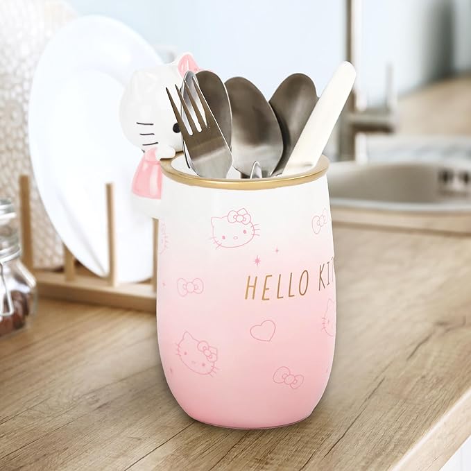 Hello Kitty Tumbler - Pink Resin Toothbrush/Pen Holder - Bathroom Décor