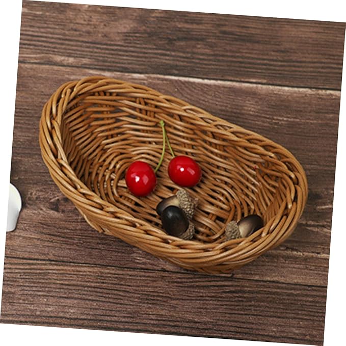 Alipis 1pc Mini Handmade Decorative Weaving Basket for Easter Activities Creative Desktop Props for Home and School Handless Rectangle Design