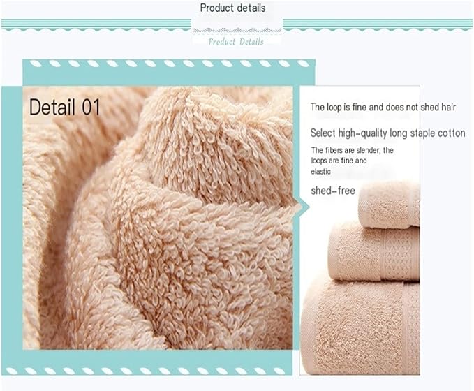 3 Pack Cotton Towels, Soft & Absorbent Bath and Face Towels, Long Staple Cotton(Green)