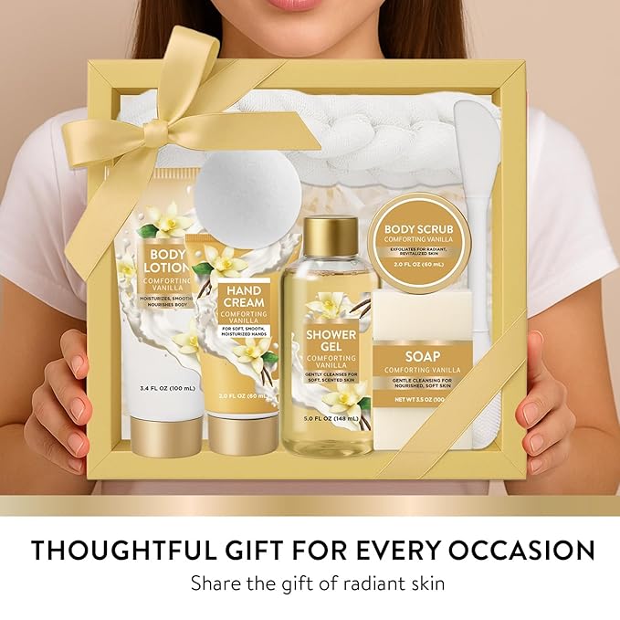 Spa Luxetique Gifts for Women 8pcs Vanilla Bath and Body Works Gift Set for Women Self Care Spa Gift for Womens Birthday Gift for Womens Grandma Mom Sister Friend Valentines Day Gifts for Her