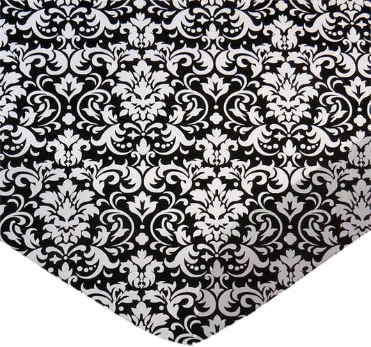 SheetWorld Baby Fitted Bassinet Sheet Fits Nuna Mixx 12 x 29 inches, 100% Cotton Woven Sheet, Unisex Boy Girl, White Damask, Made in USA