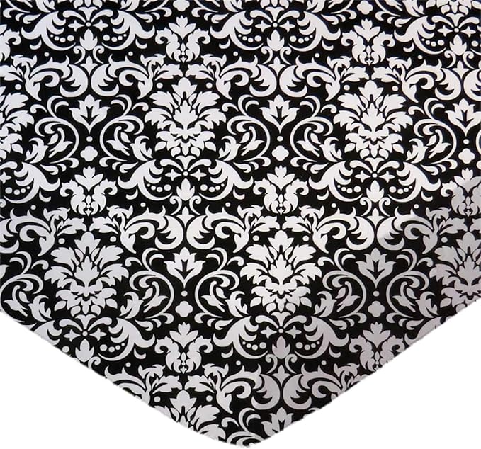 SheetWorld Baby Fitted Bassinet Sheet 15 x 33 inches, 100% Cotton Woven Sheet, Unisex Boy Girl, White Damask, Made in USA