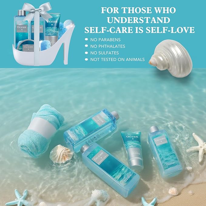 Spa Luxetique Gifts for Women High Heel Gift Set for Women 8pcs Ocean Breeze Spa Gift for Womens Birthday Gift for Womens Wife Girlfriend Coworker Nurse Valentines Gifts for Her