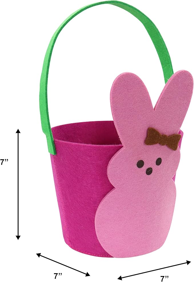 Animal Adventure | Peeps | 7” Collectible Pink Bunny Felt Basket