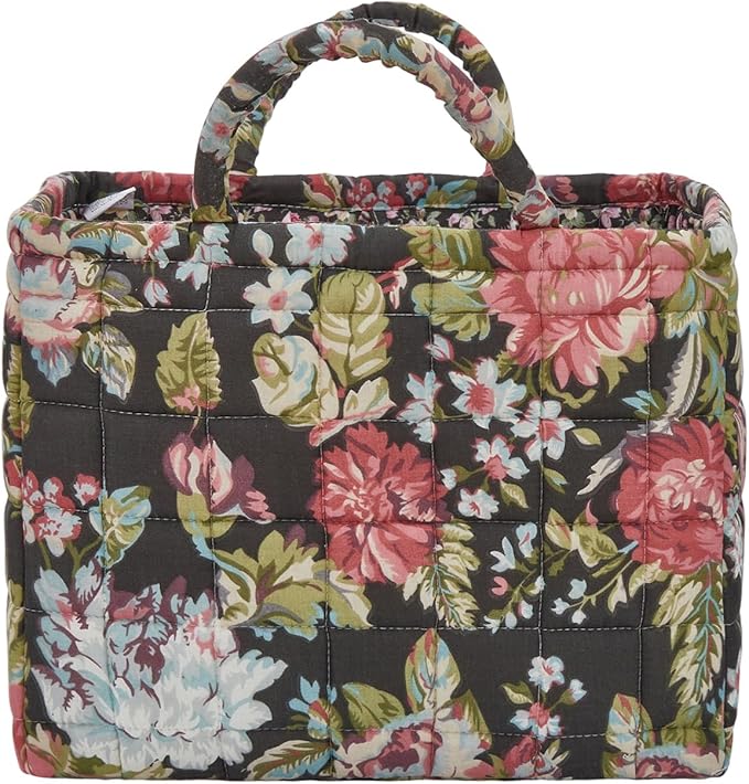 Boho Fabric Storage Basket, Large Capacity Laundry Basket, 12.2'' x 10.23'' x 10.23'' Collapsible Laundry Hamper with Easy Carry Handles (D Multi-Color 8, L)