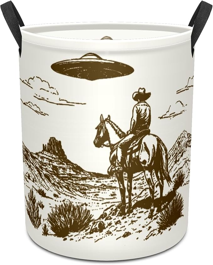Space Western Baby Laundry Hamper,kids laundry Basket,Waterproof Storage Bin for Bedroom,Clothes Organizer Basket,Toys Box,Room Decor
