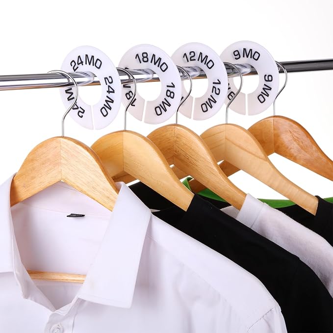 Blulu 40 Pack Clothing Rack Size Dividers Round Hangers Dividers