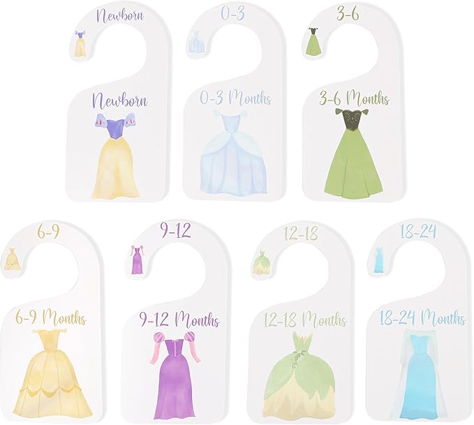 Princess Nursery Closet Dividers - Princess Baby Shower,Baby Girl Closet Organizer,Newborn to 24 Months for Home Nursery