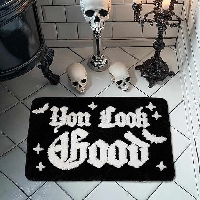 Halloween Rug Your Look Good Gothic Bathroom Rug Halloween Bath Mat Spooky Bathroom Mat Floor Doormats Rugs 17 x 27 Inch for Tub Home Living Room