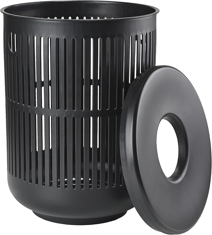 Zone Denmark Laundry Basket - Elevate Your Laundry Routine with Style and Functionality, Black 16.14x16.14x21.65 inches