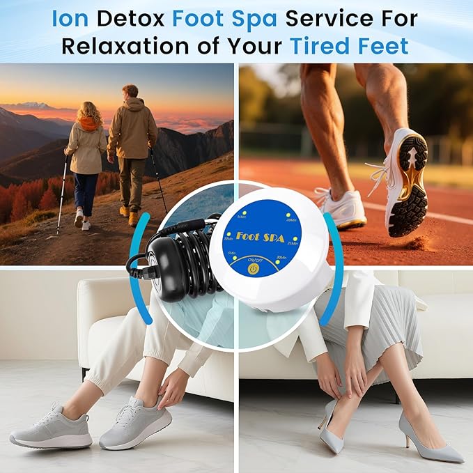 Ionic Foot Bath Detox Machine, Portable Ionic Detox Foot Bath Spa Machine Ion Cleanse Controller for Home Travel Holiday