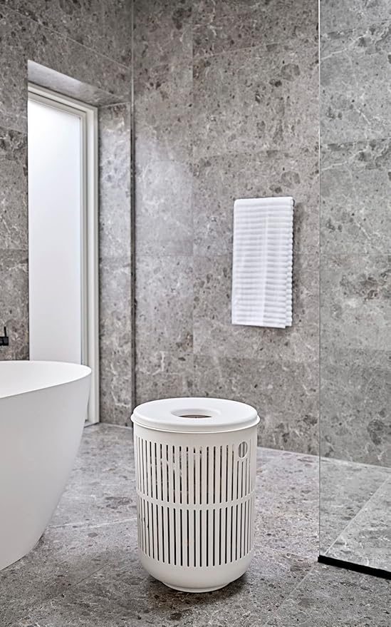 Zone Denmark Laundry Basket - Elevate Your Laundry Routine with Style and Functionality, White 16.14x16.14x21.65 inches