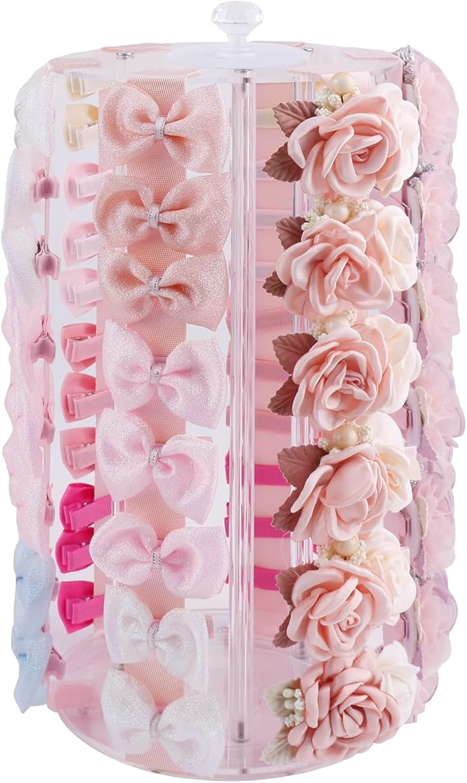 OOSAKU Headband Holder Bow Organizer for Girls,Baby Hair Clips Storage Stand, Hair Accessory Organizer Rack for Baby Newborn Infant Toddler Kids (YT-BXZ-9-ju)