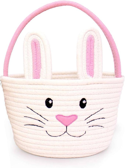 Easter Bunny Rope Basket (Unpersonalized - Pink)
