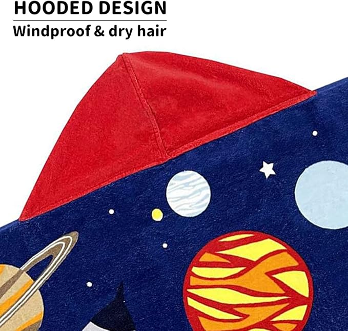 Hooded Beach Towel, Microfiber Hooded Beach Towel For Kids Toddler Infant Boy Girl, Beach Towel with Hood For Bath Pool Swim Summer Beach Essentials Cartoon Shower Gifts (24x50 Inch, Dinosaur Green)